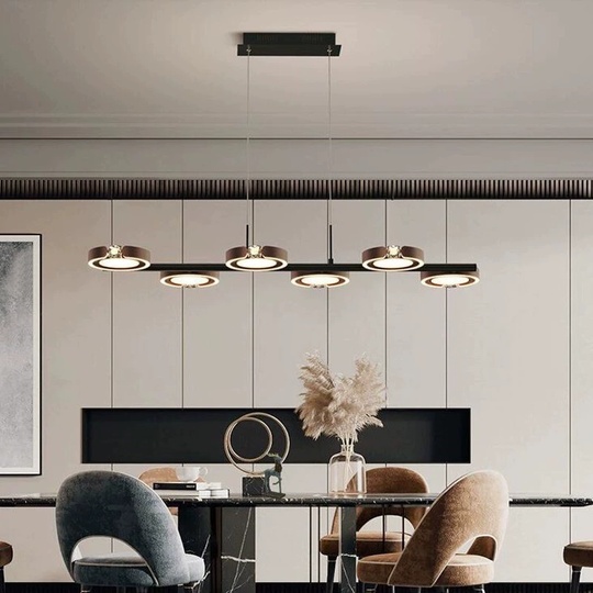 Люстра черная Ivalept, металл, 100*25 см, светодиодная, LED