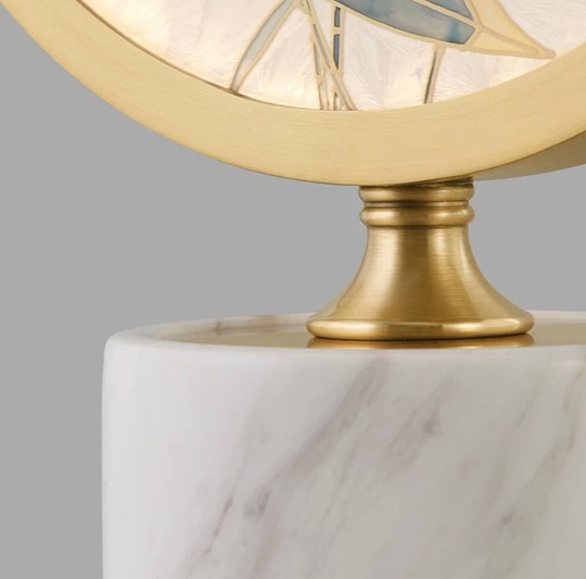 Настольная лампа ITARO 30*46, античная бронза, мрамор, медь.