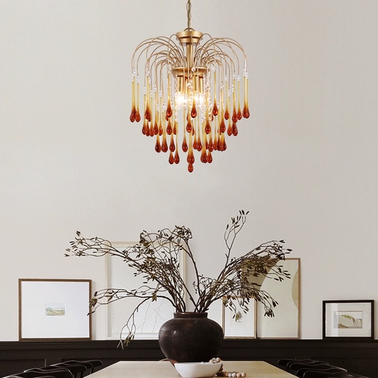 Люстра подвесная, бронза, стекло, NORTON 80*55 металл, E14.