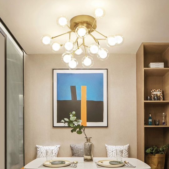 Люстра золотая Elomtra, металл, стекло 59*33 см, G4