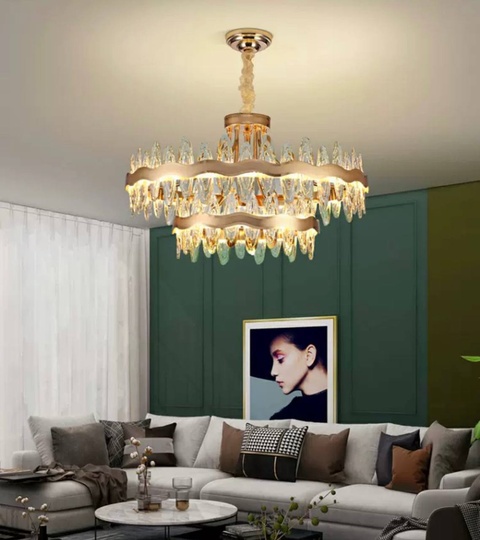 Подвесной светильник LEVENT 100*43, золотой, стекло, LED.