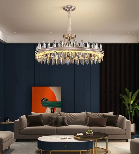 Люстра подвесная ERGEM 60*32 золото, стекло, металл, LED.