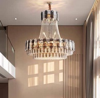 Люстра подвесная, золото, кристалл, CORBIN 150*160 металл, E14.