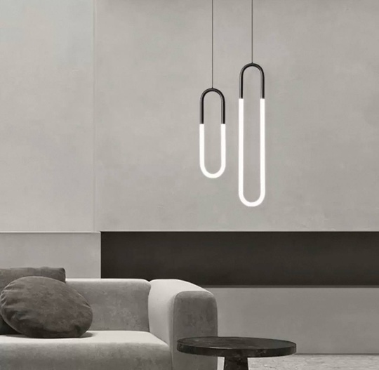 Светильник подвесной, черный, Elyfro, металл, 21*80 см, светодиодная, LED