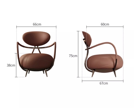 Кресло коричневое Malibu, 66*67*75 см