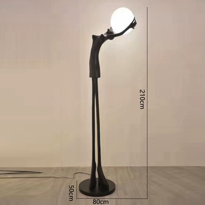 Торшер девушка. Напольный светильник черный. Chile Girl - 210 см, E27, 5 Вт