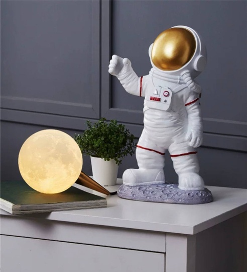 Настольная лампа, ASTRONAUT  20*41, смола, стекло, белый