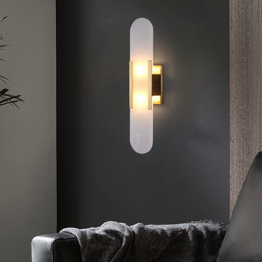 Настенный светильник SASSO, Бра, 10.5*35, бронза, мрамор, металл, G4.