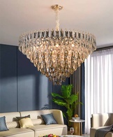 Люстра подвесная ERIM 60*35 золото, кристалл, металл, Е14.