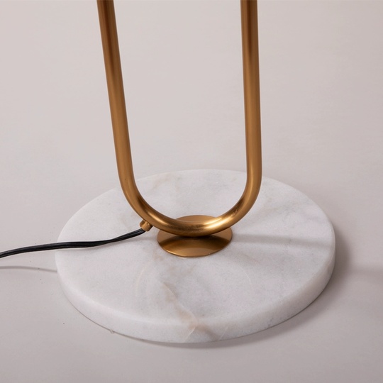 Торшер белый золото Aerivix, 45*165 см, LED, Е27, мрамор, 14 Вт