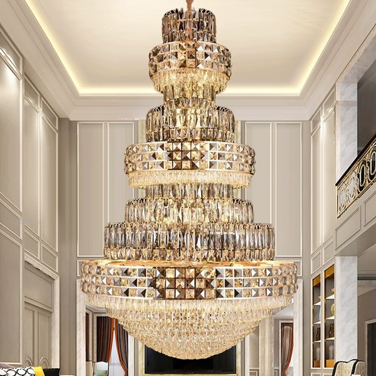 Люстра подвесная, золото, кристалл, PADDY 160*260 металл, E14.