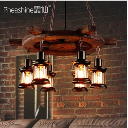 Дизайнерский светильник дерево 75*31 см, led, e14, дерево, железо