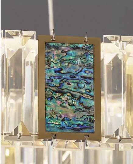 Люстра подвесная CEREN 120*150 золотой, хрусталь, металл, LED.