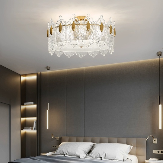 Люстра подвесная, медный, стекло, FRIENDSHIP 60*23, металл, E14.