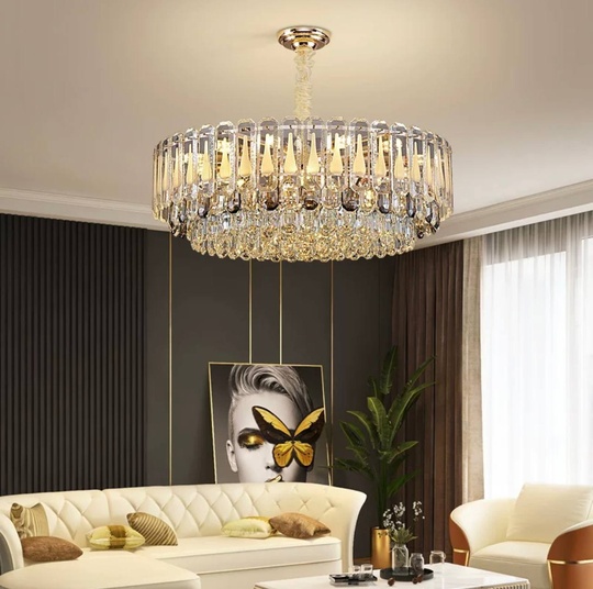 Люстра подвесная ASKARSU 100*25 золото, стекло, металл, Е14.