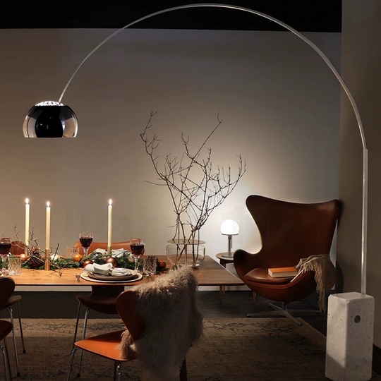 Торшер серый Ocelix, 200*250 см, LED, Е27, мрамор, 14 Вт