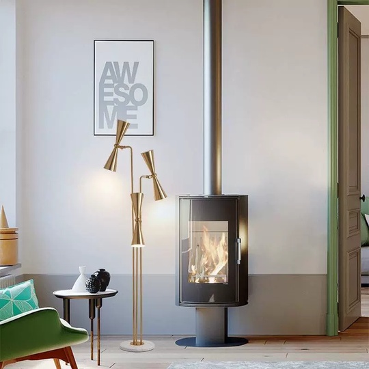 Торшер, золото Arti 45*166, светодиодный, E14*6, металл, мрамор