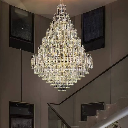 Люстра подвесная, золото, кристалл, QANTA 120*170 металл, E14.