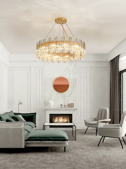 Люстра подвесная ERDEN 100*25 золото, стекло, металл, Е14.