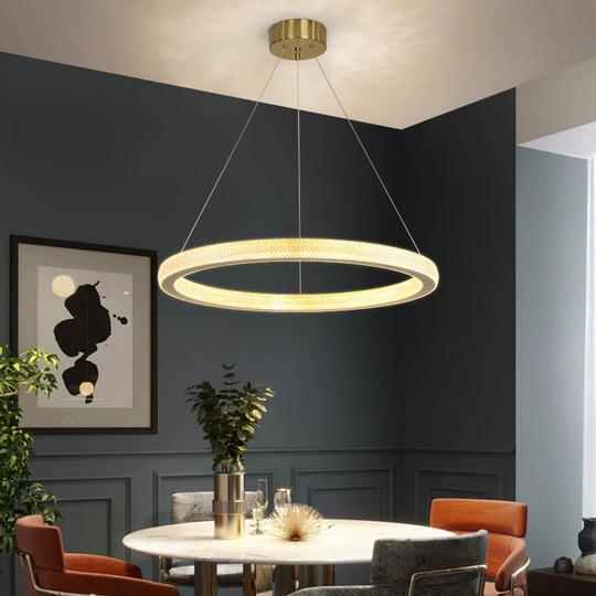 Люстра подвесная, медь, ПММА, SIMBA 100*4 металл, LED.