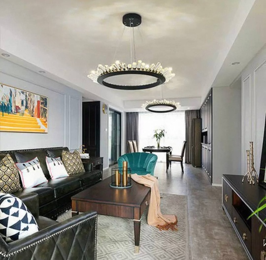 Люстра подвесная, черный, кристалл, JEREMY 120*15 металл, LED.