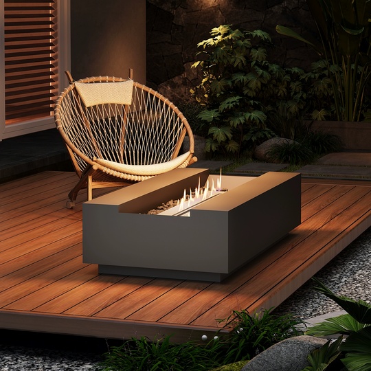 Живой камин, серый, Magic, 150*60*45 см, жидкостный