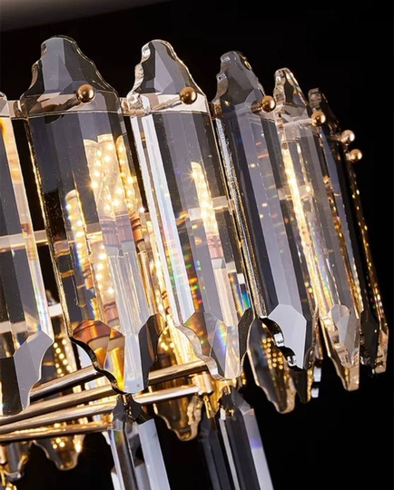 Люстра подвесная ALAGEYIK 76*32 дымчатый, кристалл, металл, Е14.