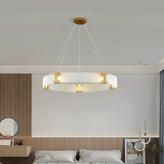 Люстра подвесная, золото, стекло, CHAIM 80*10, металл, LED