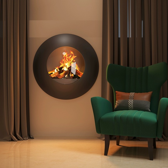 Камин Elsafo черный, 80*80 см