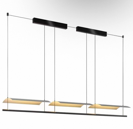 Люстра черный, белый Elysor, металл, 176*13 см, светодиодная, LED