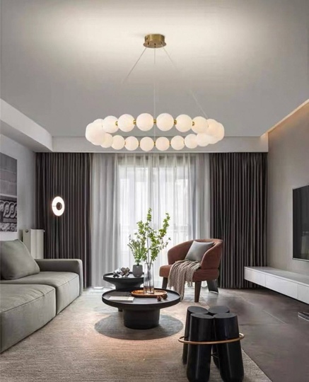 Светильник подвесной медный Uvloxi, медь, 52*8 см, светодиодная, LED