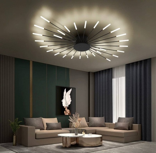 Люстры черная Elyzorn, металл, 80*7 см, светодиодная, LED