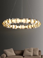 Светильник подвесной медный Elymbriah, металл, трос 100 см, 100*13 см,  LED