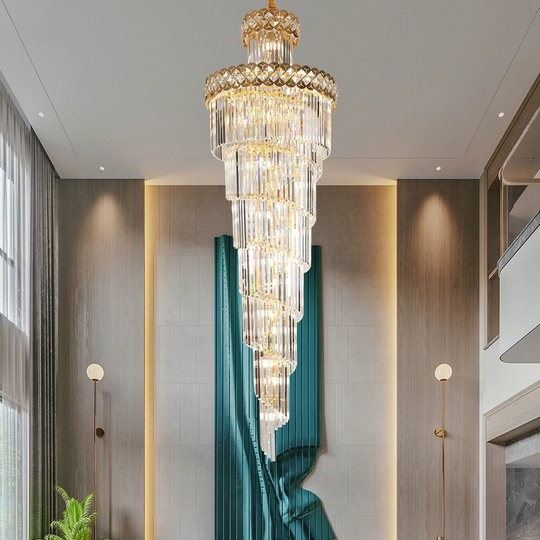 Люстра подвесная, золото, кристалл, MALVIN 70*210 металл, E14.