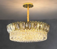Люстра подвесная, золото, кристалл, DAMIAN 100*23 металл, E14.