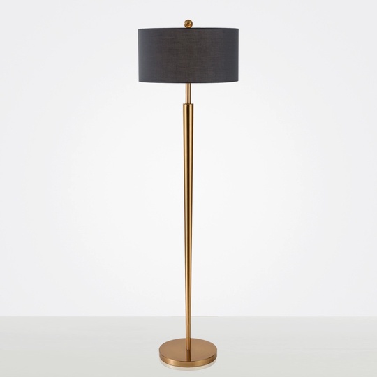 Торшер черный, золото Bingo 45*165, светодиодный, E27, металл, ткань