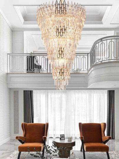 Люстра подвесная, золото, кристалл, ART 150*230 металл, E14.