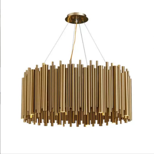 Люстра подвесная, бронза, металл, UNA 100*35, металл, G9.