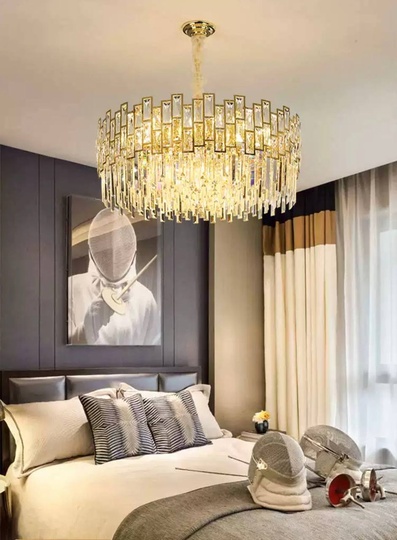 Люстра BACI 80*30 золото, стекло, металл, Е14.