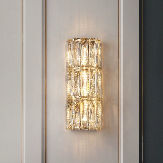 Настенный светильник, БРА AYDIN 15*36, золото, металл, стекло, Е14.