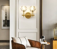 Настенный светильник LARRY 27*22, медный, металл, стекло, G9.