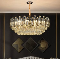 Люстра подвесная ALEV 50*30 золото, кристалл, металл, E14.