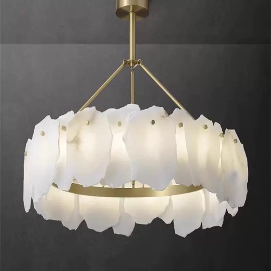 Светильник подвесной медный Altreva, медь, мрамор, 80*25 см, LED