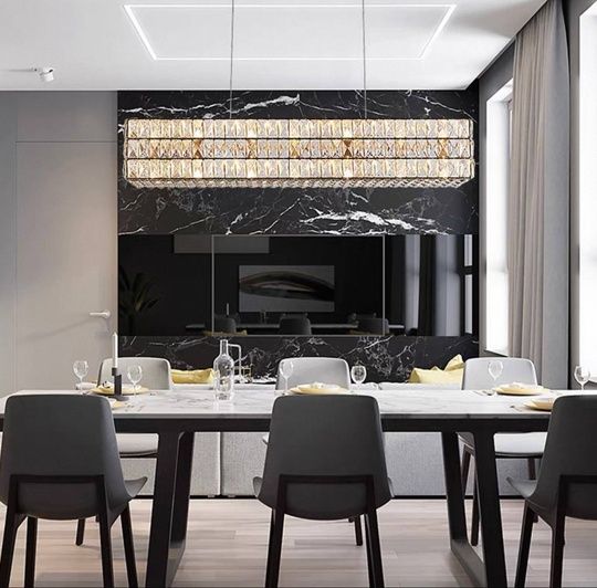 Люстра золотая Elypse, металл, кристалл, 150*17 см, подвесная, E14