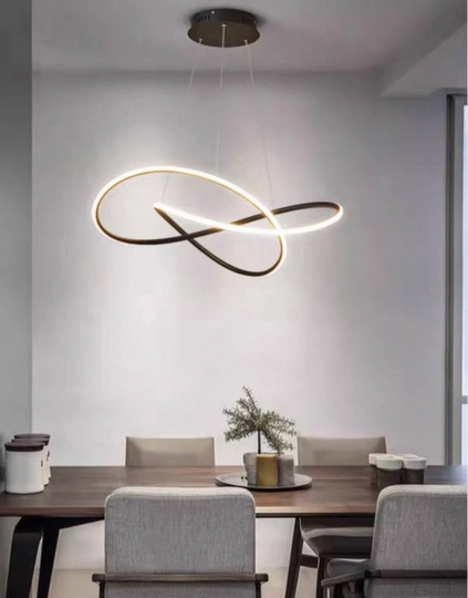 Люстра подвесная, черный, ПММА, JOSEPH BLACK 80*120, металл, LED