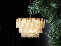 Люстра подвесная, медь, стекло, DOGU 80*38, металл, Е14.