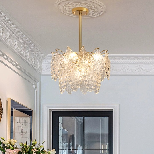 Люстра подвесная, медный, стекло, AYSUN 40*25, металл, E14.