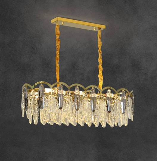 Люстра подвесная, медь, пепельный, кристалл, GULUS 100*28, металл, Е14.