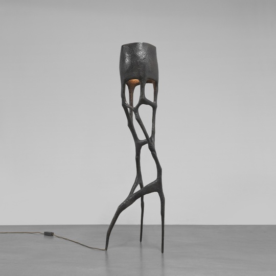 Торшер дерево CIRCUMSPECT WHITE, LED, 7 Вт, черный