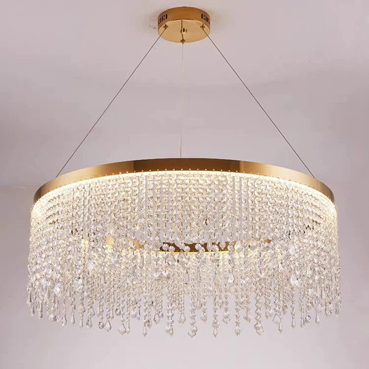 Люстра подвесная FATMA 60*30 бронза, хрусталь, металл, LED.